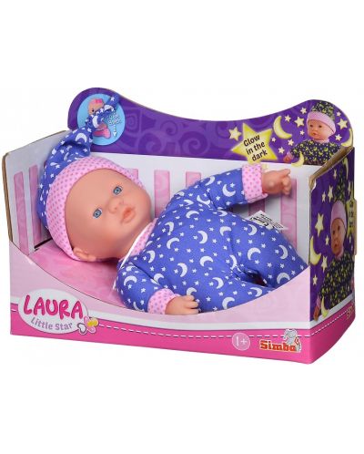 Papusa bebe Simba Toys - Laura, cu haine care stralucesc in intuneric - 1