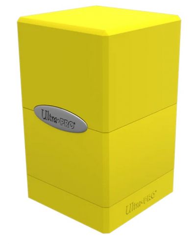 Cutie pentru cărți Ultra Pro Satin Tower - Bright Yellow (100+ buc.) - 1