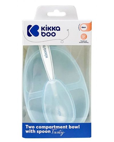 Cutie pentru alimente cu două compartimente și KikkaBoo - Tasty, albastru - 3