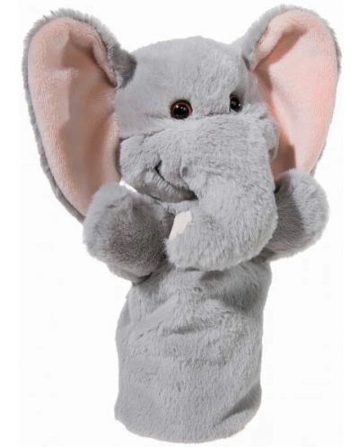 Păpușă de teatru Heunec - Elefant cu urechi roz, 28 cm - 1