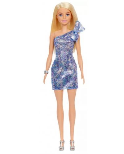 Papușa Mattel Barbie - Barbie într-o rochie albastra cu paiete - 1