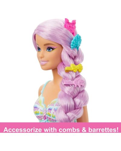 Păpușă Barbie  - Sirenă cu păr mov și accesorii - 5