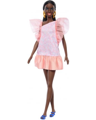 Păpușă Barbie  Fashionistas 216 - Cu o rochie de petrecere piersică - 1