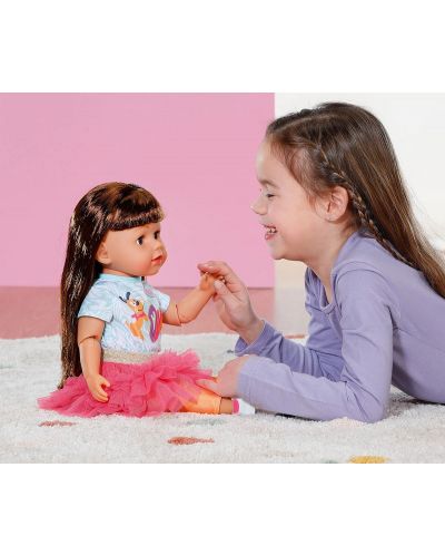 Păpușă Zapf Creation - Baby Born, cu păr castaniu și accesorii, 43