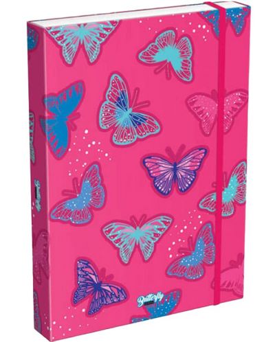 Cutie cu elastic Lizzy Card Pink Butterfly - 33 x 24 x 5 cm - 1