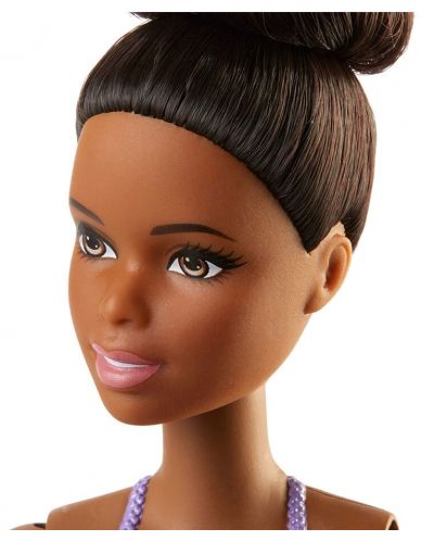 Papusa Mattel Barbie - Balerina, cu par negru si rochie mov - 4