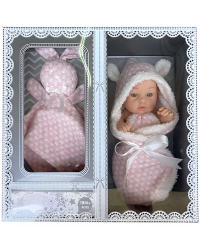 Păpușă Raya Toys Baby So Lovely - Nou-născut cu jucărie, 25 cm, roz - 1