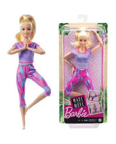 Papusa Mattel Barbie Made to Move, cu par blond - 1