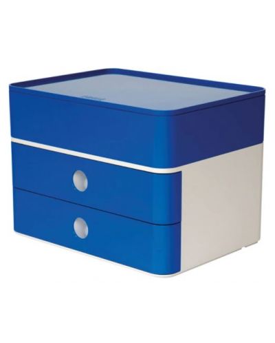 Cutie modulara cu 2 sertare Han - Allison smart plus, albastra - 1