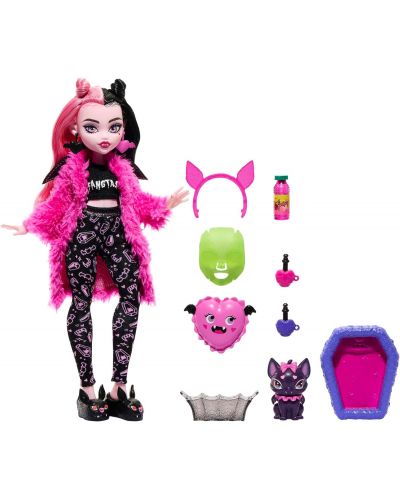 Păpușă Monster High - Draculaura, Creepover Party - 2