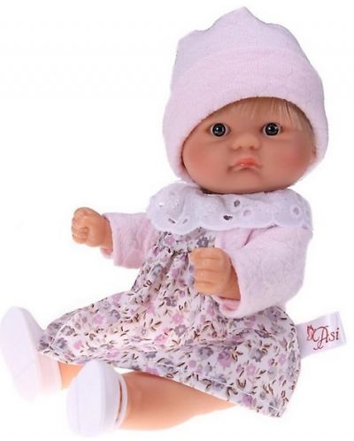 Papusa Asi - Baby Chikita, cu rochie inflorata si cardigan roz - 1