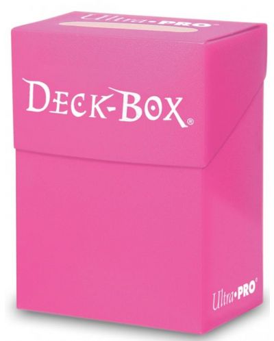 Cutie pentru cărți Ultra Pro - Solid Color Deck Box, Bright Pink (80+ buc.) - 1