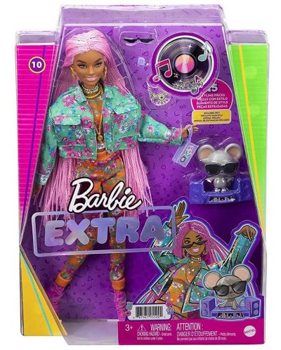 Papusa Mattel Barbie Extra - Cu codite impletite si accesorii - 1