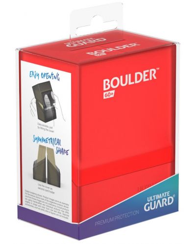 Cutie pentru carti Ultimate Guard Boulder Deck Case - Standard Size - Rosie (80 buc) - 5