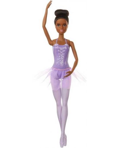 Papusa Mattel Barbie - Balerina, cu par negru si rochie mov - 2