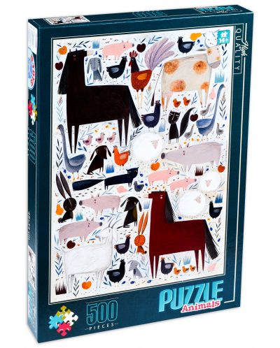 Puzzle D-Toys de 500 piese - Animale la ferma, Andrea Kürti - 1