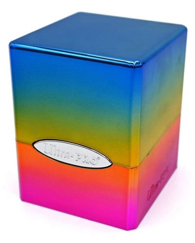 Cutie pentru cărți Ultra Pro Hi-Gloss Satin Cube - Rainbow (100+ buc.) - 1