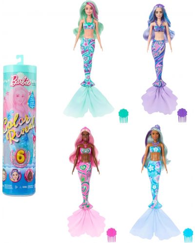 Păpușă Barbie  Color Reveal - Sirenă, sortiment  - 1