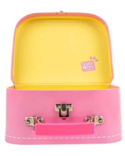 Cutie pentru jucării de pluș Studio Pets - Cu pașaport, 16 cm, roz - 2