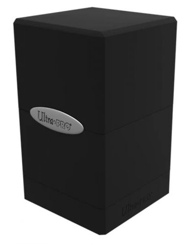 Cutie pentru cărți Ultra Pro Satin Tower - Black (100+ buc.) - 1