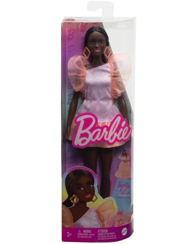 Păpușă Barbie  Fashionistas 216 - Cu o rochie de petrecere piersică - 6