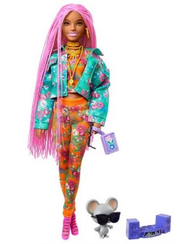Papusa Mattel Barbie Extra - Cu codite impletite si accesorii - 2