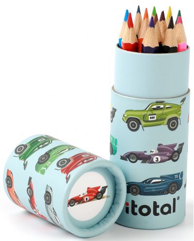 Cutie de creioane I-Total Cars - 12 culori - 2