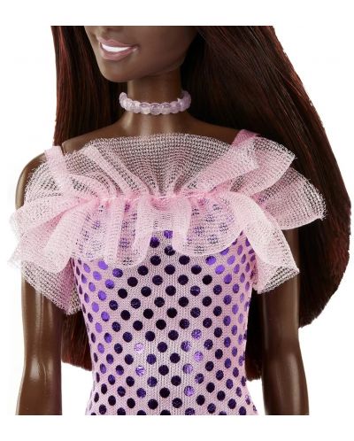 Păpușa Barbie - Cu rochie roz cu paiete - 5