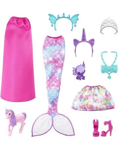 Păpușă Barbie 3 în 1 - Sirenă, Zână, Prințesă - 3