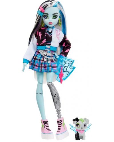 Păpuşă Monster High - Franky, cu animale de companie și accesorii - 1