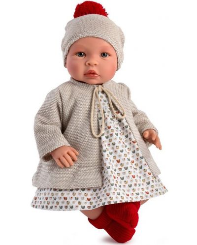 Papusa Asi - Baby Leia, cu palarie cu ciucuri rosu, 46 cm - 1