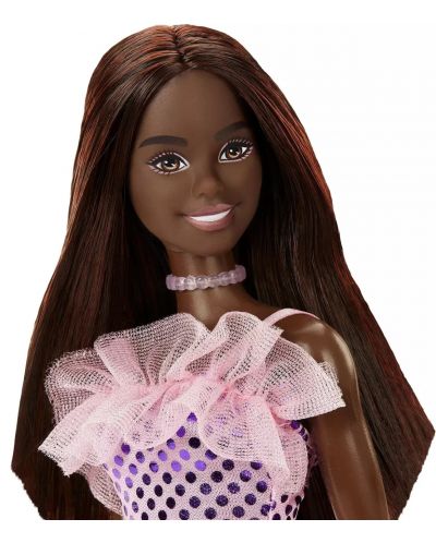 Păpușa Barbie - Cu rochie roz cu paiete - 2
