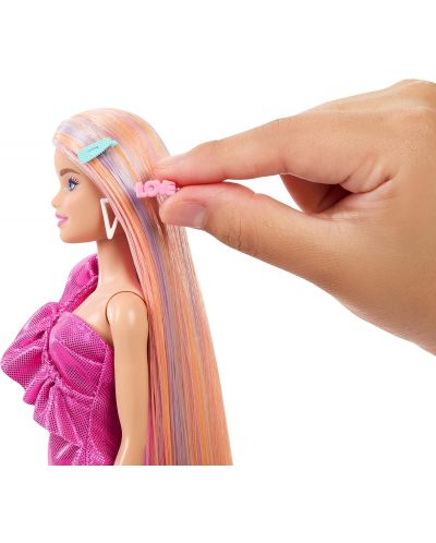 Păpușă Barbie  Fun & Fancy Hair - Cu păr lung vopsit și accesorii - 6