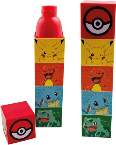 Sticlă de apă pătrată Kids Euroswan - Pokémon, 650 ml	 - 1