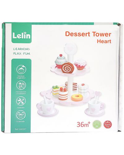 Set de joaca Lelin - Cafea si suport pentru prajituri - 4