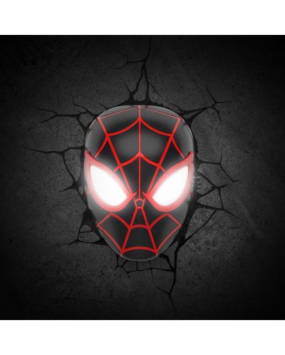 Lampă 3DLightFX Marvel: Spider-man - Miles Morales Face - 3