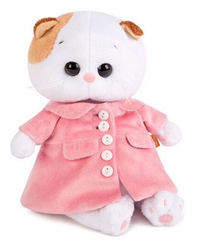 Jucarie de plus Budi Basa - Pisica Li-Li, bebe, cu palton roz, 20 cm - 1