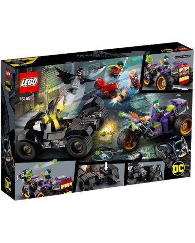 Constructor Lego DC Super Heroes - Urmarirea lui Joker cu mototriciclul (76159) - 2