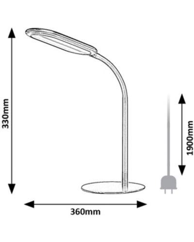Lampă de masă LED Rabalux - Adelmo 74008, IP 20, 10 W, reglabilă, gri - 7