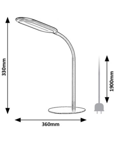 Lampa de masă Rabalux - Adelmo 74007, IP 20, 10 W, reglabil, negru - 7