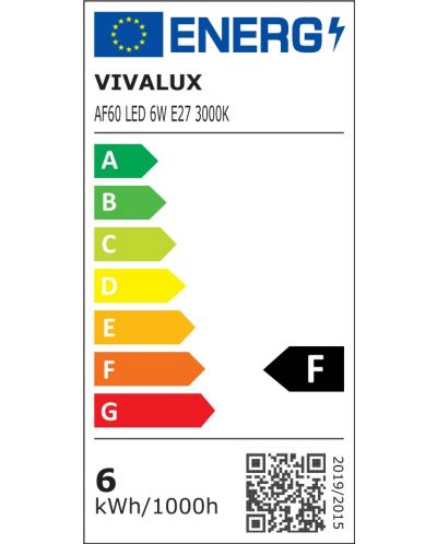 Bec LED Vivalux - AF60, AF60, E27, 6W, 3000K, filament - 2