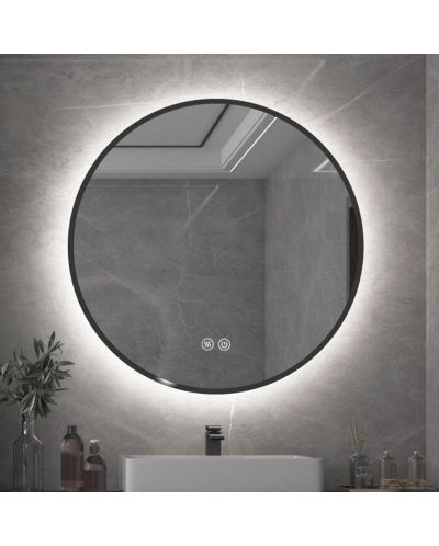 Oglindă de perete cu LED Inter Ceramic - ICL 1840CB, Ø60, negru - 1