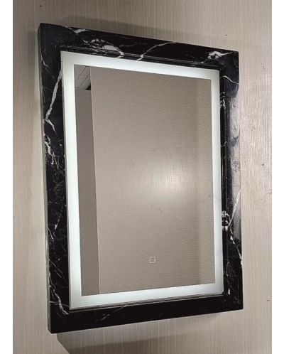 Oglindă de perete cu LED Inter Ceramic - ICL 8060BM, 60 x 80 cm, marmură neagră - 1