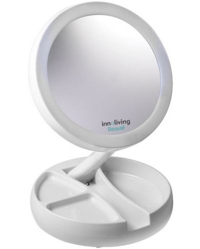 Oglindă cosmetică cu LED Innoliving - INN-805, Ø13 cm, mărire 5X - 1