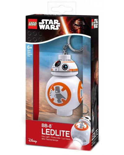 Mini breloc Lego Star Wars BB 8 cu lumina LED
