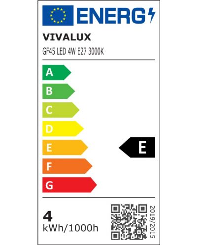 Bec cu LED Vivalux - GF45, E27, 4W, 3000K, filament - 2