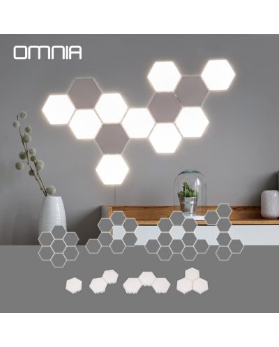 Panou LED Omnia - Honeycomb, Touch, IP 20, 3 x 2 W, alb - 6