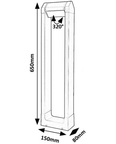 LED Lampă de exterior Rabalux - Medna, IP54, 8W, 530lm, 3000K, neagră - 9