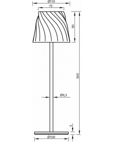 Lampă de masă cu LED Vivalux - Estella, 3W, IP54, dimabil, portocaliu	 - 2