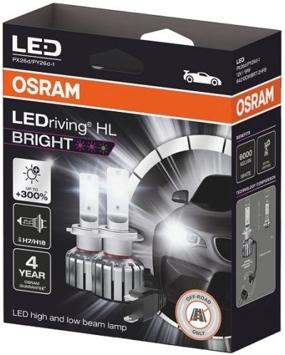 Becuri auto LED Osram - LEDriving, HL Bright, H7/H18, 19W, 2 buc. - 1